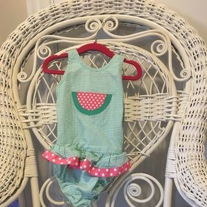Girls 5 gingham swimsuit